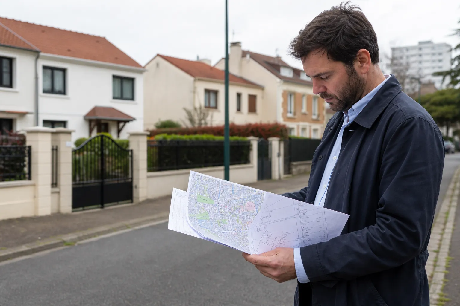 Expert analysant la situation géographique et environnementale d'un bien immobilier dans le 93