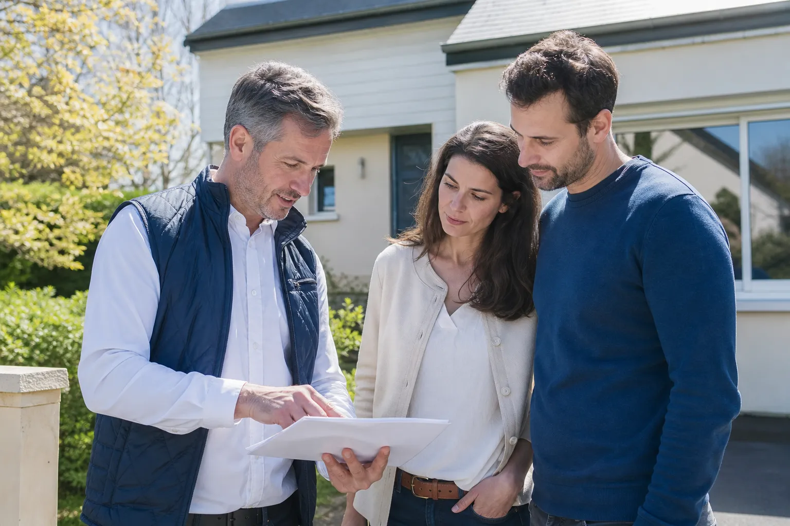 Expert independant remettant son rapport a des proprietaires a Aulnay-sous-Bois