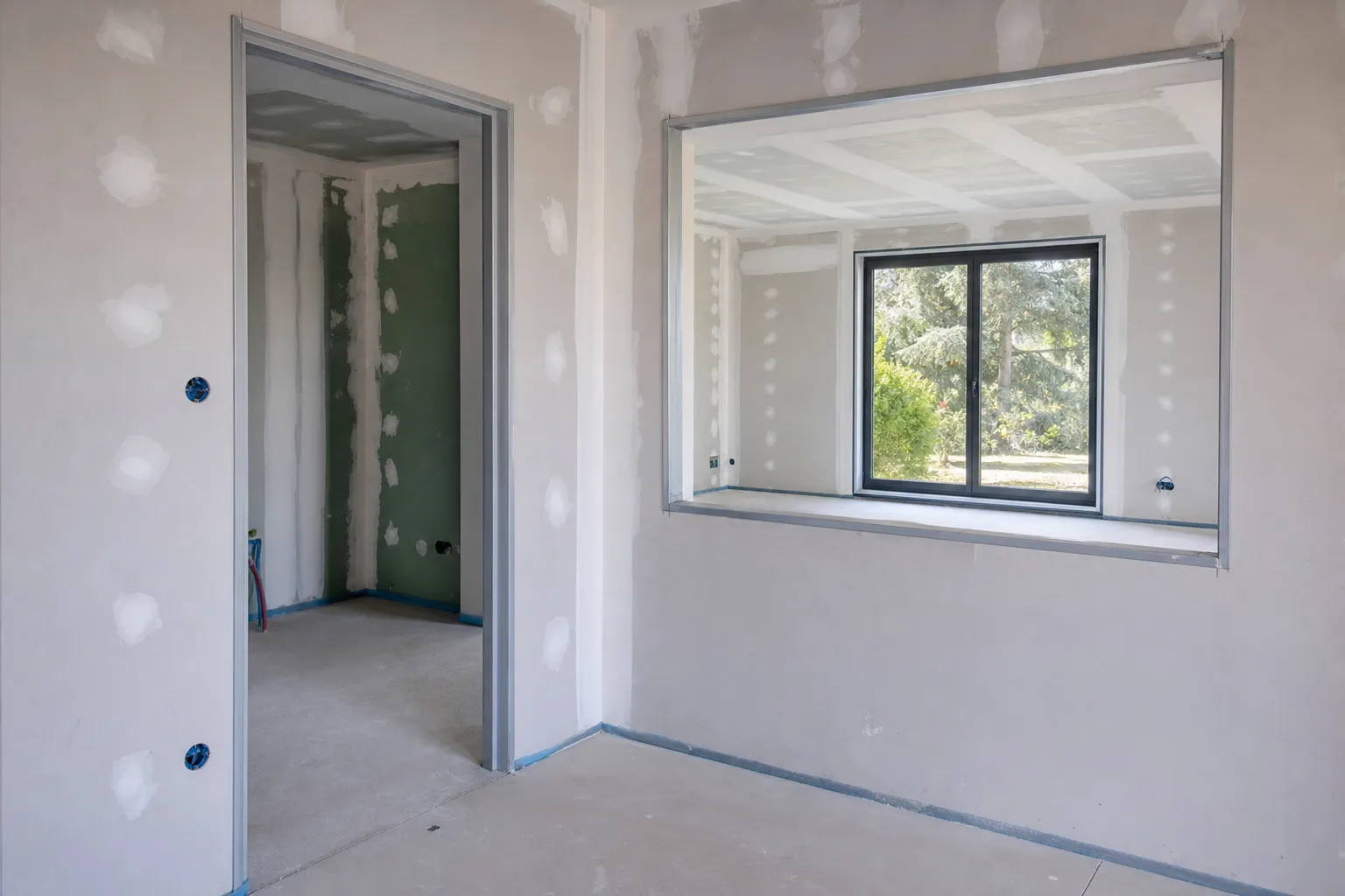 Ouvertures de portes et fenêtres d'une maison CCMI vérifiées lors de la visite cloisons par un expert Check my House en Seine-Saint-Denis (93)